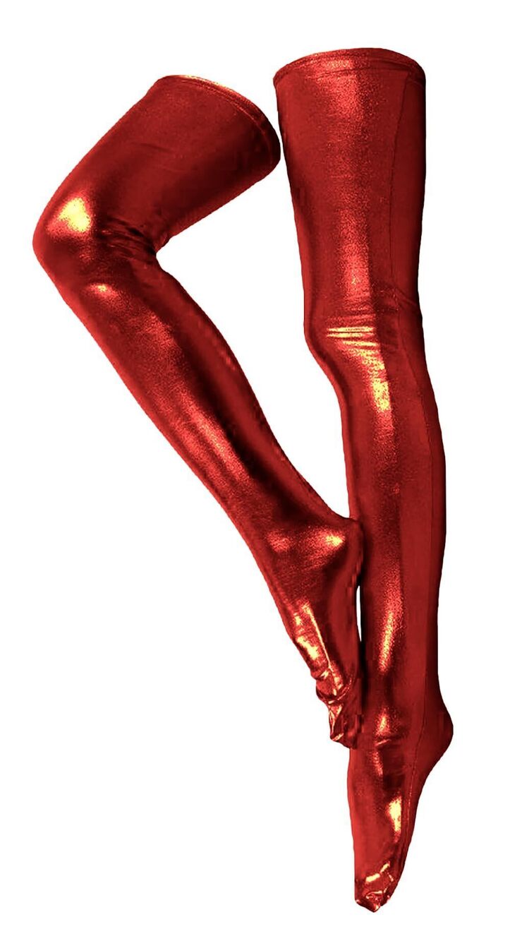 3189 and 28/38 Inch Shiny Metallic Spandex Skintight Costumes Stocking 28''